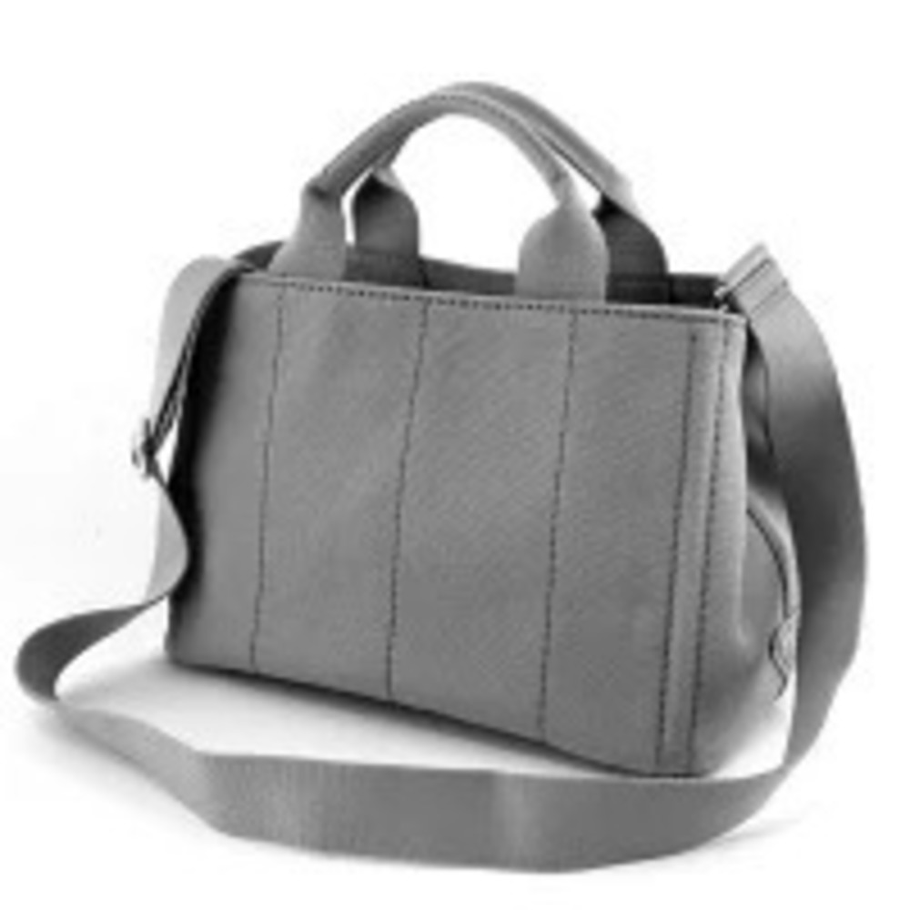 Prada Canvas Handbag Bag Tote Canapa Gray
